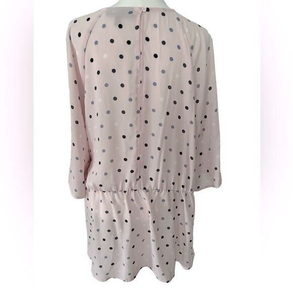 Lane Bryant light pink polka dot tie front tunic size 20 - Picture 4 of 9